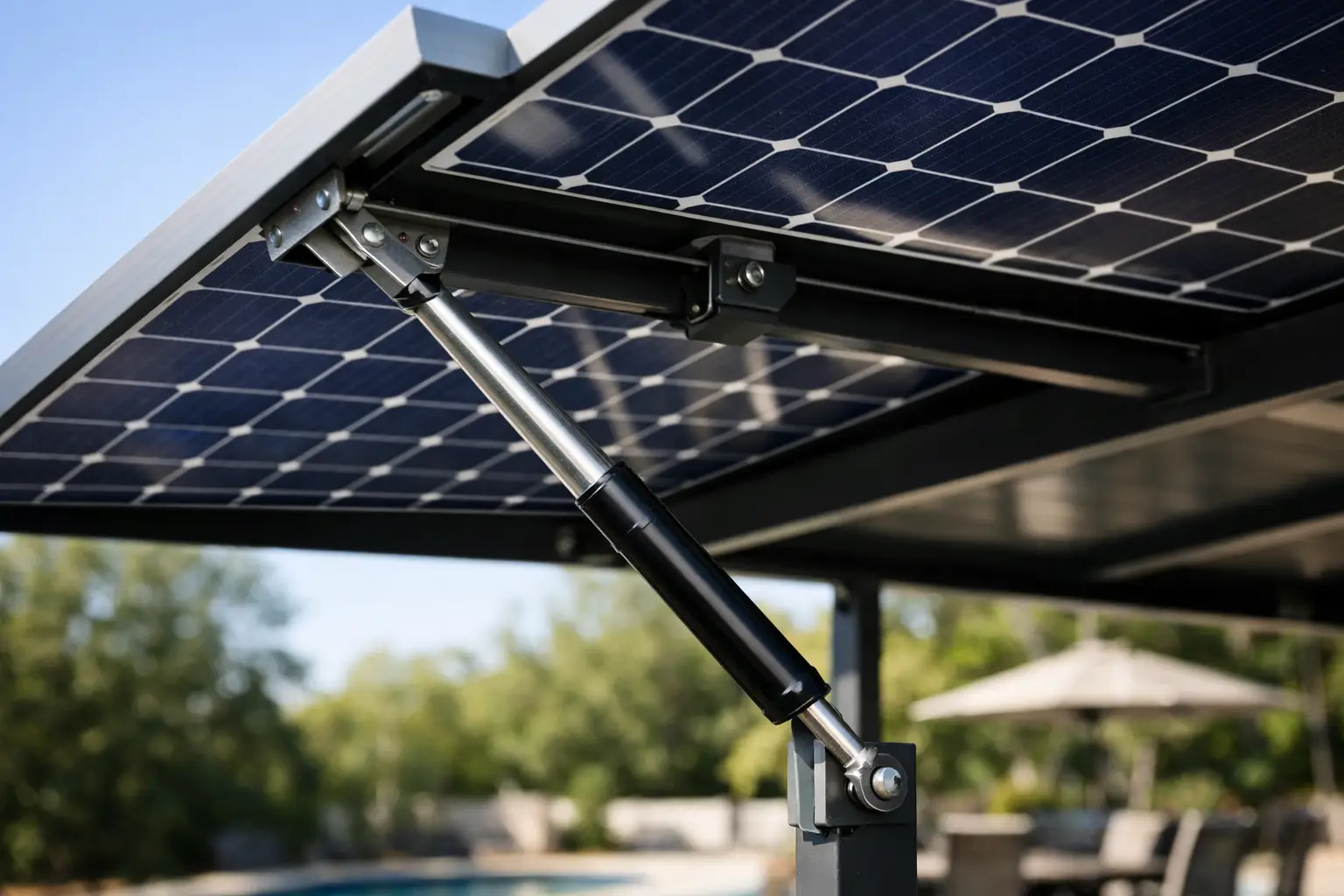 Solar Panel Lift Strut Example for Canopies