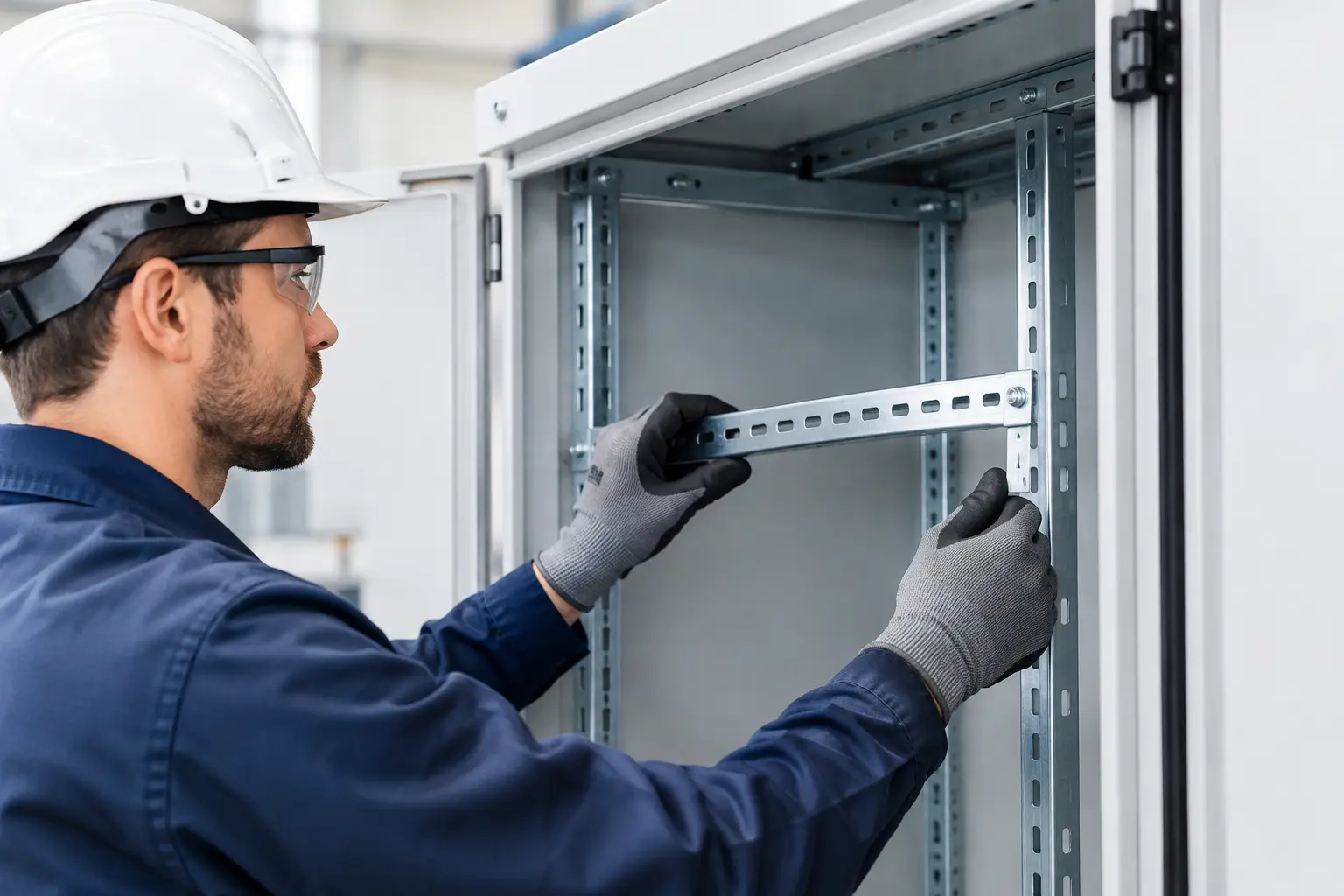 Machinery Enclosure Strut Guide for Safe Fitment